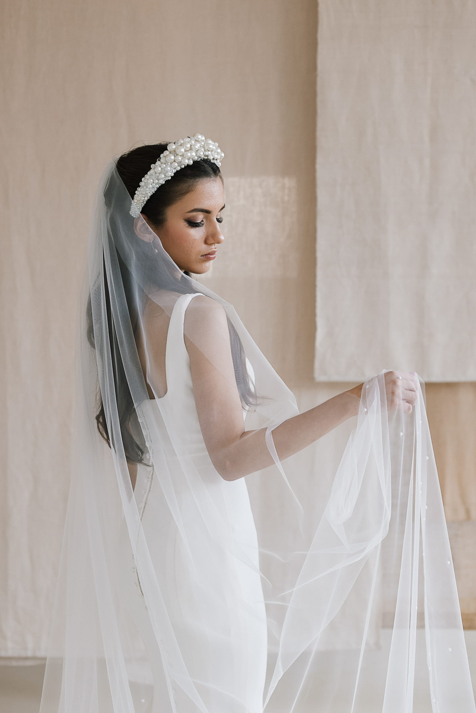 Cecilia - Pearls Wedding Veil - Image 2