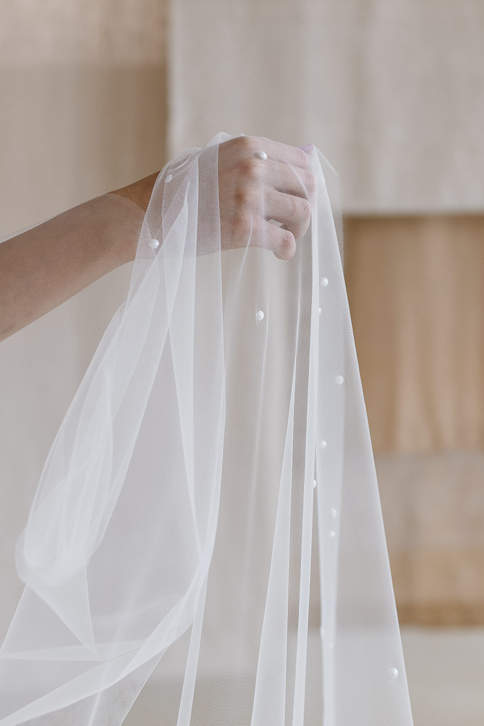 Cecilia - Pearls Wedding Veil - Image 3