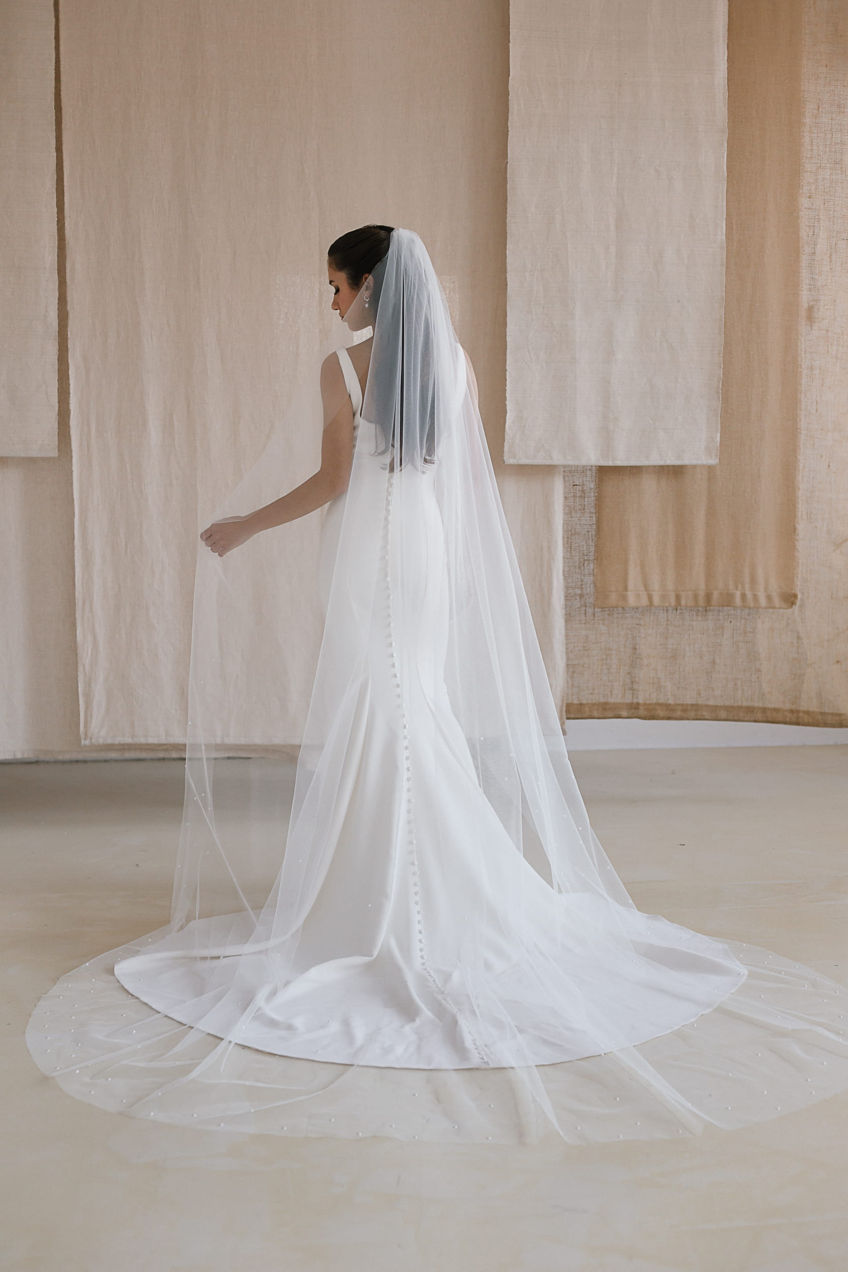 Cecilia - Pearls Wedding Veil - Image 4