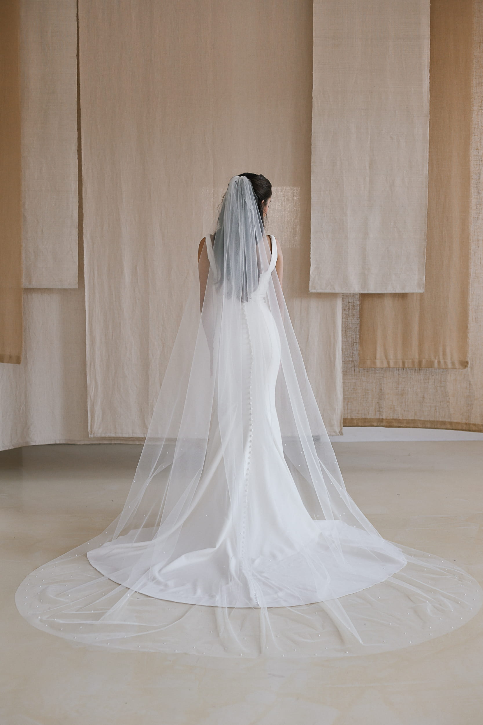 Cecilia - Pearls Wedding Veil - Image 5