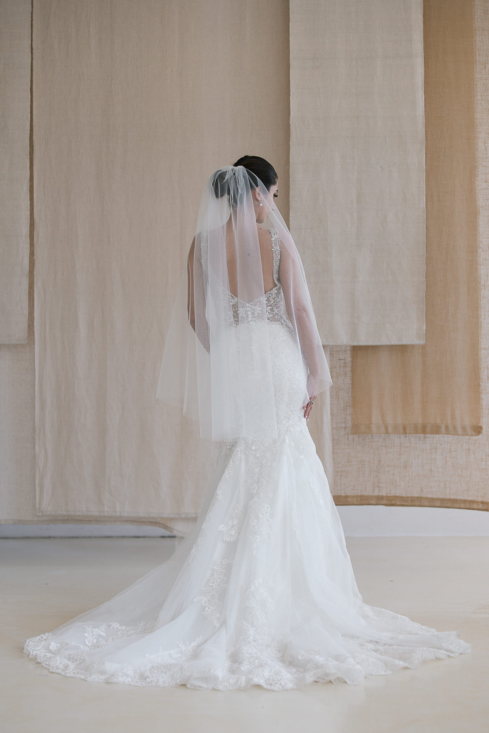 Myra - One Tier Fine Glitter Wedding Veil